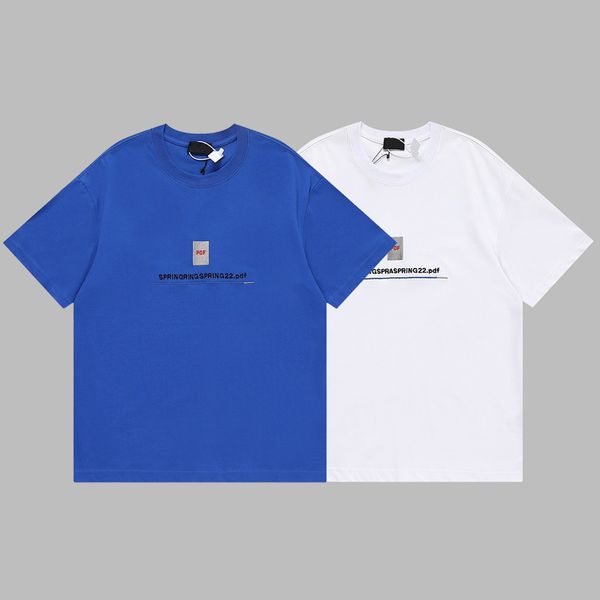 

23ss new woman men's t-shirts high end bb classic pdf file printed tee simple summer limited beach breathable street fashion casual sho, White;black