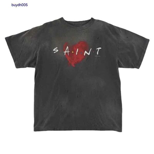 

chkr new style t-shirts for men and women fashion designer s.t michael cho high street distressed love letter print casual loose couple shor, White;black