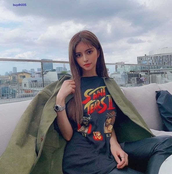 

7jem new style t-shirts for men and women fashion designer s.t michael street fighter short sleeve vintage high street casual y1cm, White;black