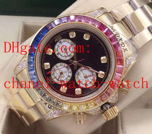 

diamond men's wrist watch 116598 stainless steel no chronograph 40mm mechanical automatic movement mens watches, Slivery;brown