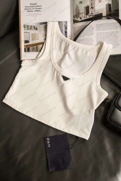 

summer white women tees crop embroidery off shoulder black tank casual sleeveless backless shirts luxury designer solid color vest