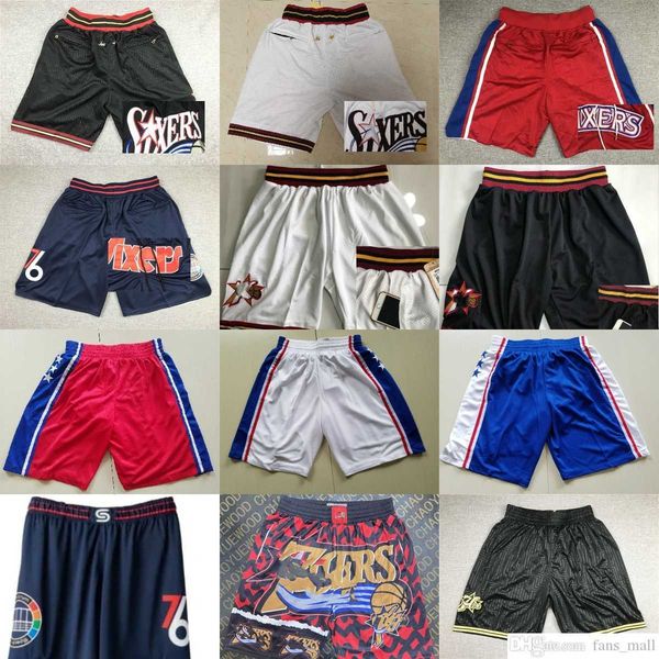 

new basketball james joel harden embiid shorts classic just don pocket iverson short hip pop pant with pockets zipper sweatpants tyrese maxe, Black