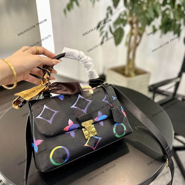 

23ss womens luxurys designers totes bag handbags colorful embossment flowers shouder crossbody women handbag pouch purse 24 cm