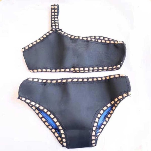 

2023new designer bikini women's knitted swimwear split strap wear large l 3 y3djloh12tnmv5af, White;black