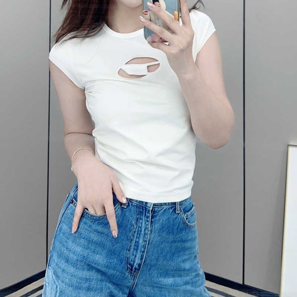 

women's tshirts designer knit diesel tight t-shirt hollow out tee tanks women shirts letter printed short sleeve yoga tees woman summer, White