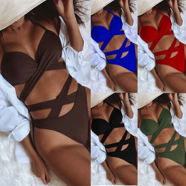 

womens piece bikini solid color two swimsuit high waist tied, White;black