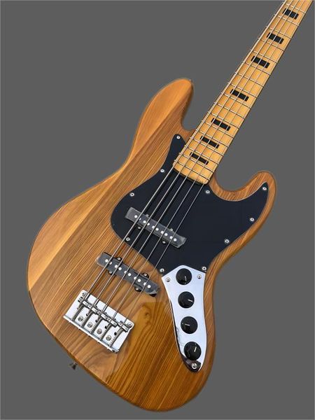 

bass electric 5-string alder body lip fingerboard chrome yellow hardware glossy finish for fast shipping