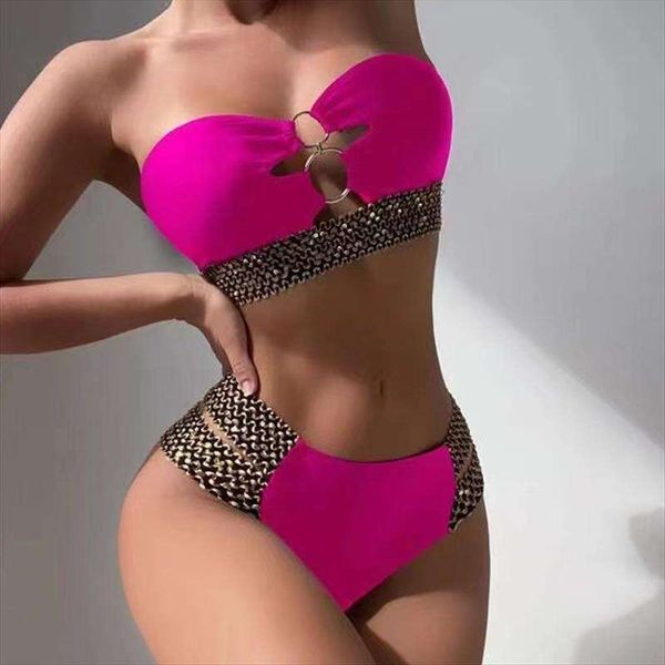 

womens bikini split swimsuit fashion hollow out slim fit beach, White;black