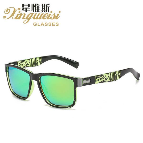 

2023 new square polarized sunglasses men's fashion sunglasses d518, White;black