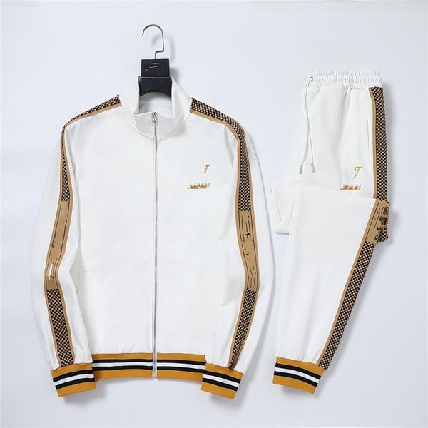 

fashion men's sports suit 2023 lvsity two-piece coat hoodie trousers lovers spring and autumn leisure outdoor sports suit viutonity 03-, Gray