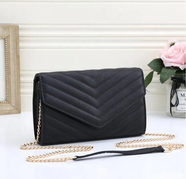 

2023 brand fashion vintage c womens y bags designer handbags for women leather black white red chain bag lychee pattern cross body shoulder
