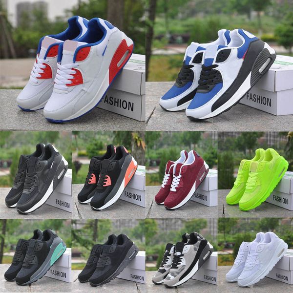 

classic 2023 designer 90s running shoes for men women triple black white mesh leather trainer breathable cushion surface sneakers sports eur