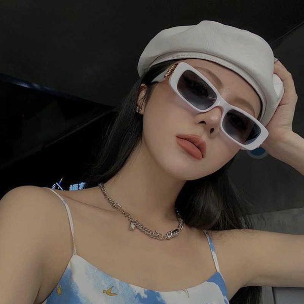 

ins new style women's simple square disco glasses trendy little face girl net red sunglasses, White;black