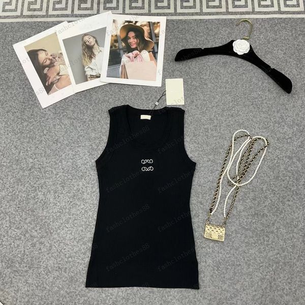 

women knits tee designer embroidery knitted vest sport tank breathable yoga vest, White