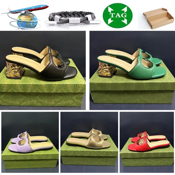 

popular womens sandals double g slippers summer slide flip flops luxury flats printed jelly leather designer for woman oran sandal yellow bl, Black