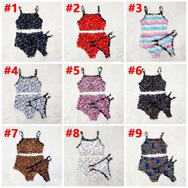 

womens clothing pattern printed shorts bikini sling three piece set, White;black