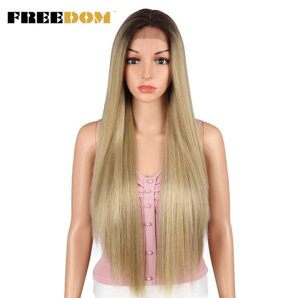 

nxy synthetic lace front wigs for black women blonde ginger long straight lace wig heat resistant cosplay wigs 230524, Black;brown