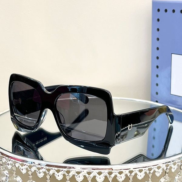 

designer sunglasses women oversized frame gg1243 thick plate saccoche sunglasses men mirror leg logo casting mold design original box, White;black
