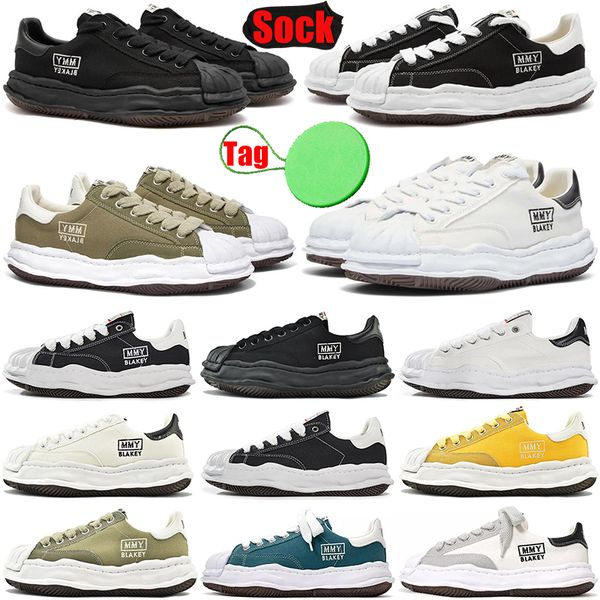 

maison mihara yasuhiro blakey low og mmy sole canvas sneakers shoes for men women black white mens womens sports sneakers runners wholesale