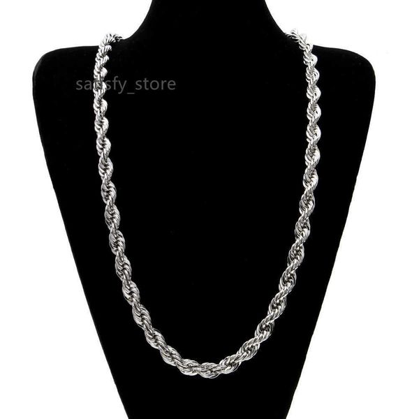 

10mm thick 76cm long solid rope twisted chain 24k gold silver plated hip hop twisted heavy necklace 160gram for mens