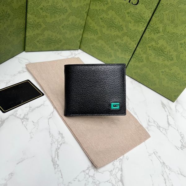 

high-grade designer letter wallet famous brand genuine leather women's short wallets luxury brand men's black clutch bags card hol, Red;black