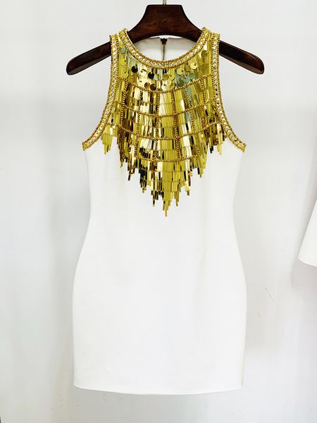 

high-quality runway style beading rhinestone elastic party dress, Black