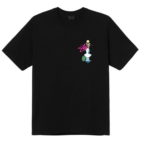 

2023 summer fashion men's short sleeve couples' heavy cotton t-shirts, White;black