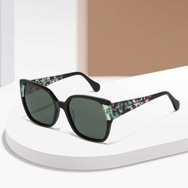 

2023 new board ins women's polarized sunglasses outdoor anti uv large frame glasses, White;black