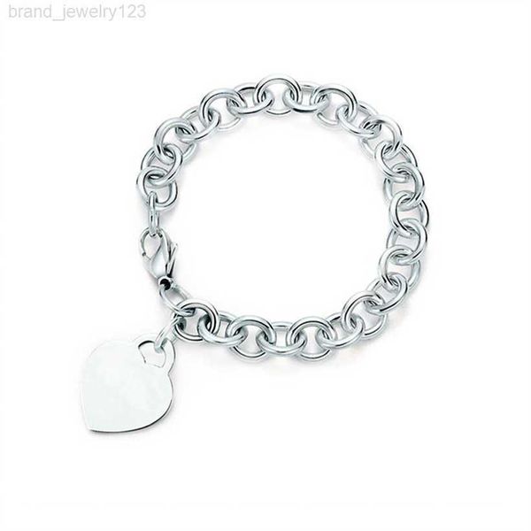 

fashionable classic heart bracelet 925 silver luxury brand jewelry for women wedding valentine's day couple gift, Black
