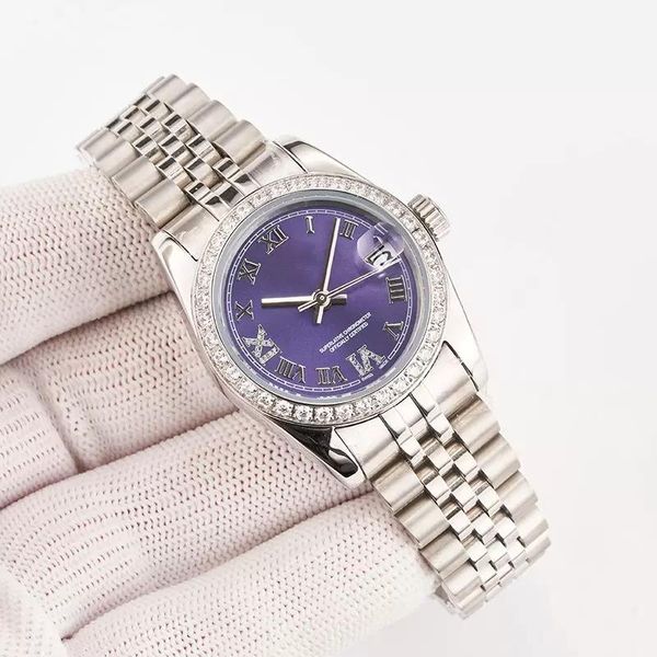 

womens watch luxury fashion designer mechanical automatic watches movement 28mm diamond watch stainless steel wristwatches, Slivery;brown