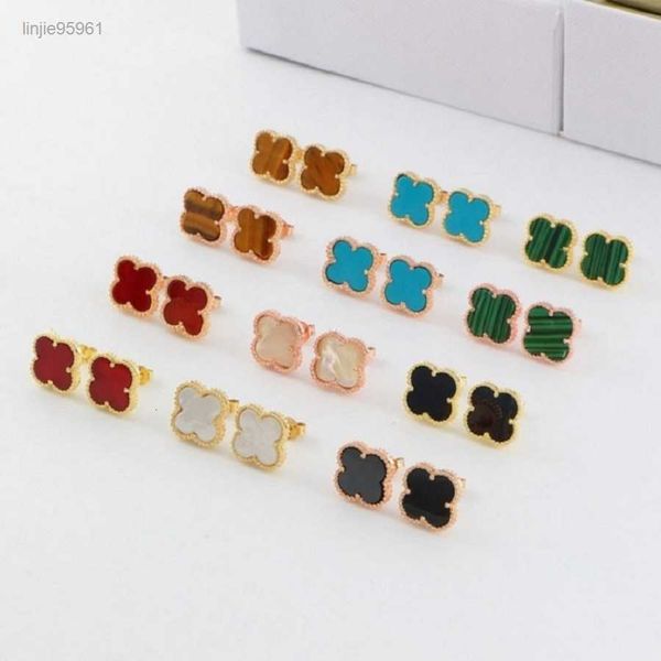 

stud earrings love clover for women fashion wedding jewelrysdk2{category}, Golden;silver