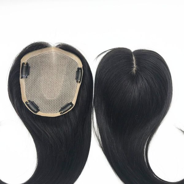 

stock women's human hair ers human mono silk lace toupee 14*16cm 130% density white people high-end market repairments replacements, Black;brown