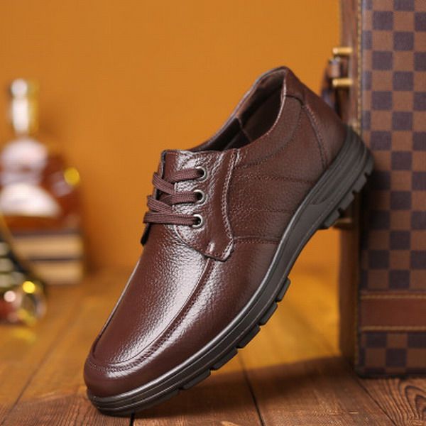 

new style men's casual leather shoes, Black