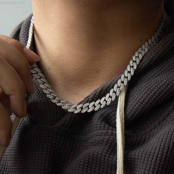

hip hop jewelry 925 sterling silver 6mm/8mm width 2rows vvs moissanite iced out moissanite cuban link chain
