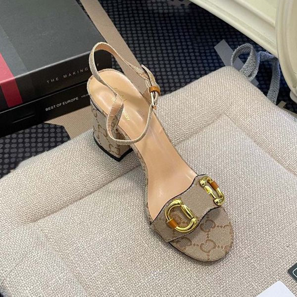 

high heels womens sandals new thick heels 5cm 7cm everything match one word buckle women's shoes open toe sandals bronze buckle sdgfd, Black