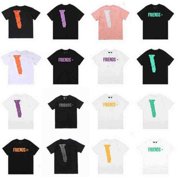 

21ss t-shirt big v men and loose casual smoke angel friends short sleeve s 5h8f, White;black