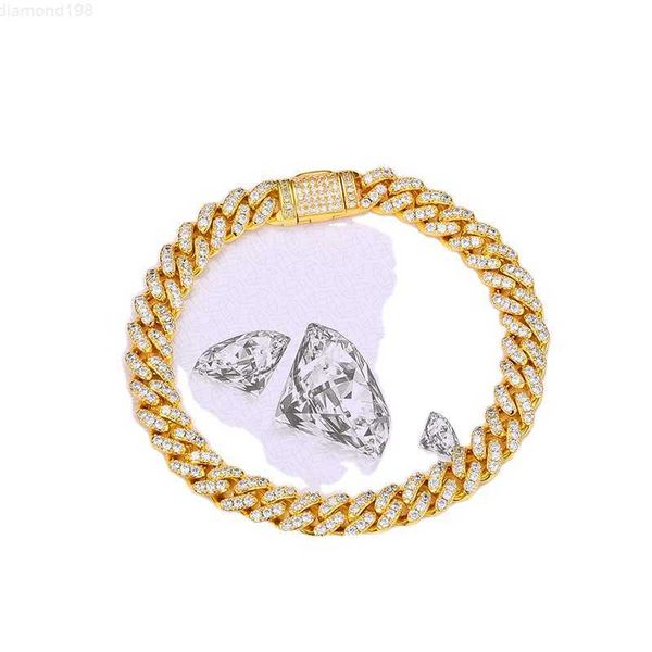 

popular men's luxury 8mm 925 sterling silver pass diamond tester vvs moissanite iced out cuban link bracelet
