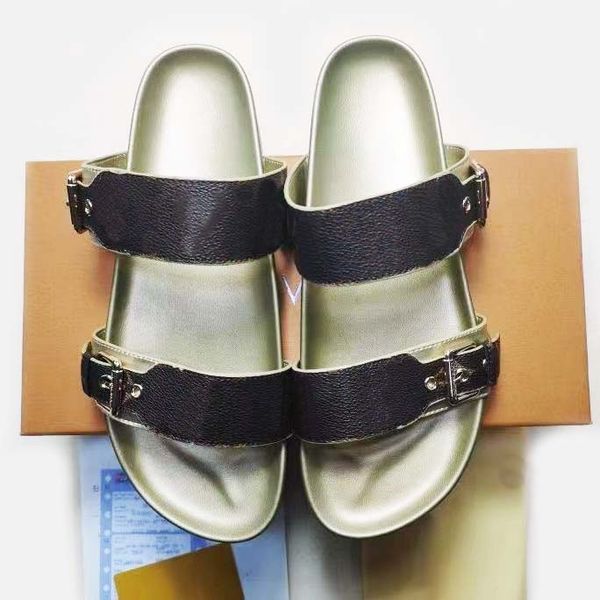 

fashion designer slippers luxury slides men summer rubber sandals beach slide fashion leisure scuffs slippers indoor shoes buckle shoe 2023, Black