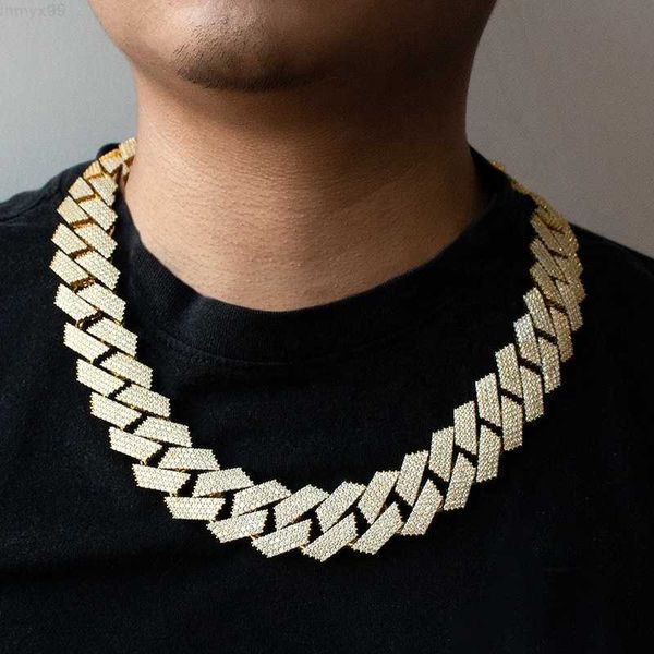 

hip hop jewelry 925 sterling silver 24mm 4 rows vvs moissanite iced out moissanite cuban link chain