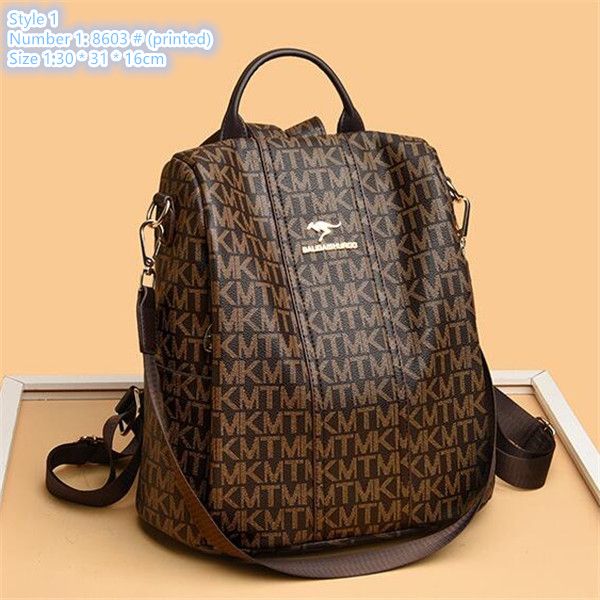 

Factory wholesale ladies shoulder bag 3 simple and versatile solid color leather handbag vertical anti-theft zipper leisure backpacks letter printing backpack, Blue-758 # (litchi pattern)