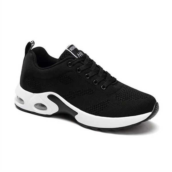 

women sneakers pink designer air cushion surface shoes breathable sports trainer lace-up mesh trainers outdoor runner shoe 015, Black