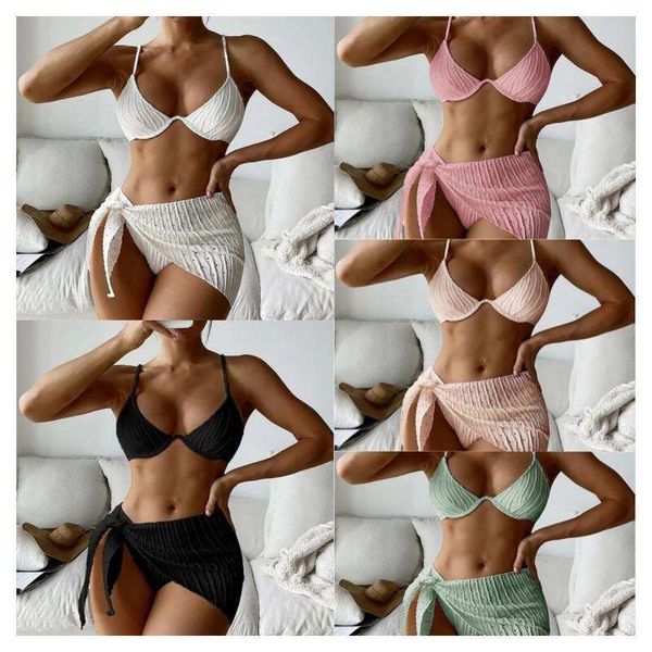 

swimsuit split suit three piece steel bracket womens wholesale, White;black