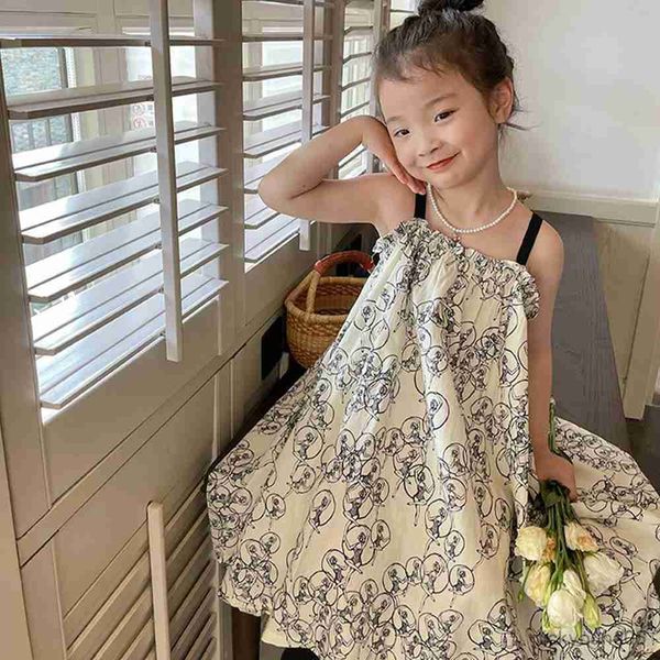 

girl's dresses new girls baby summer dress children's clothing fashion print large beach kids clothes vestidos r230612, Red;yellow