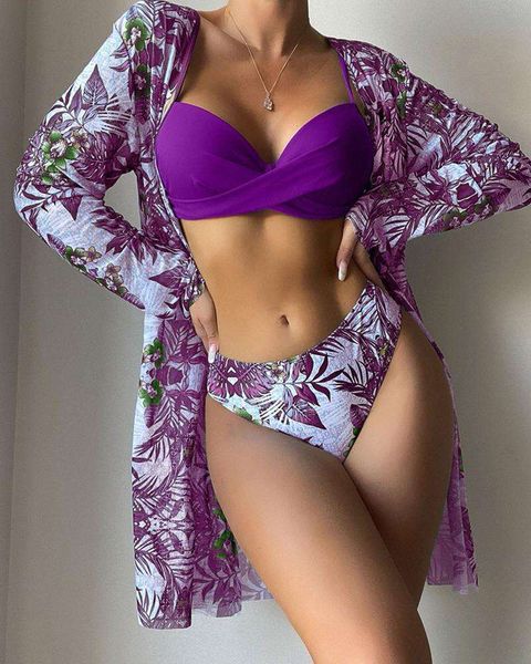 

triangle bikini three piece beach girls gathering swimwear wholesale, White;black
