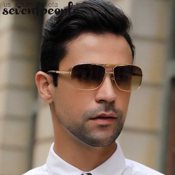 

vintage square sunglasses men luxury brand designer metal frames sun glasses for male fashion rectangular sunglass gafas de sol l230523, White;black