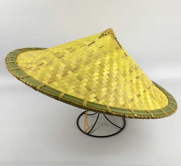 

outdoor shade bamboo weaving rattan hats handmade weave straw hat tourism rain cap dance props cone fishing sunshade fisherman q088037514, Blue;gray