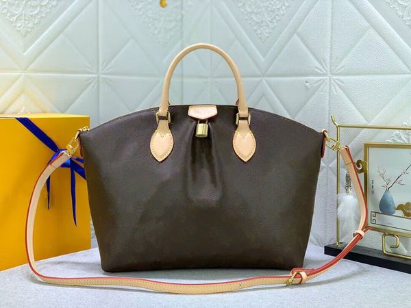 

handbags BOETIE Tote bag totes with lock Purses Fashion Flower Hand and shoulder 2 sizes women bags designer laptop 13 inch bag Gold lock luxury brand M45987, Brown