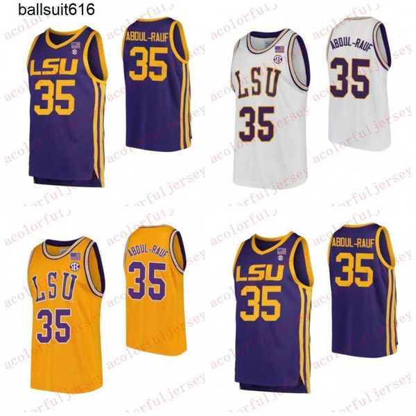 

college basketball wears ncaa 35 mahmoud abdul-rauf lsu tigers college basketball jersey darius garland white purple yellow jerseys double s, Black;red