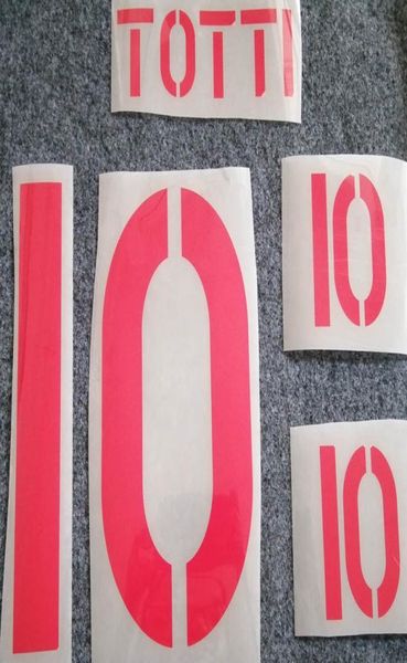 

retro roma red printing soccer nameset 10 totti soccer player039s stamping letters printed vintage plastic football sticke4430372