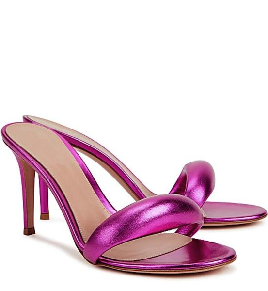 

designer women's sandal gr rossi bijoux 85mm leather mules sandals dress shoes slide heel summer luxury shoes dress wedding pumps with, Black